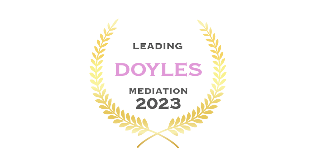 Leading Mediation award from Doyles Guide for 2023, recognizing Rafton Family Lawyers for excellence in family law services in Sydney.